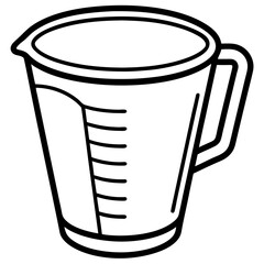 Precision Measuring Cup Line Art Design
