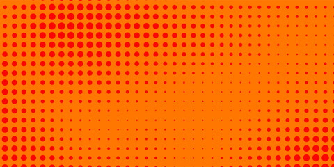 Dots halftone orange color pattern gradient texture with technology digital background. Dots pop art comics with summer background modern arts