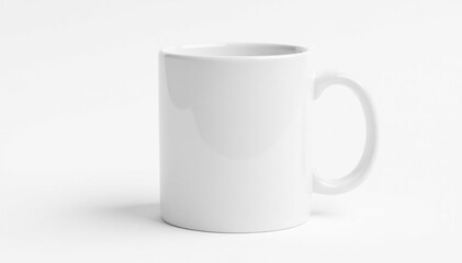 Obraz premium One white ceramic mug isolated on white background, stock, element, decor