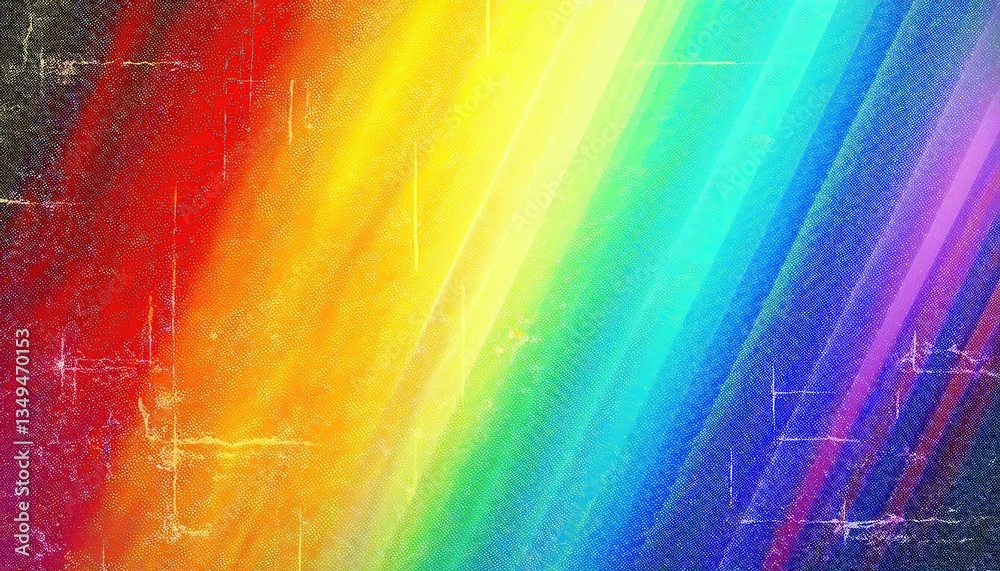 Aufkleber vibrant abstract digital texture with rainbow gradient and geometric light streaks, perfect for modern background and design

