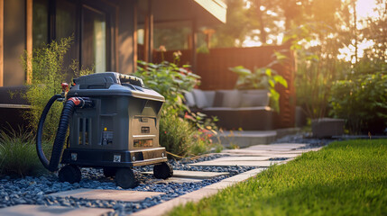High-quality image of a gasoline-powered generator in a clean, professional setting