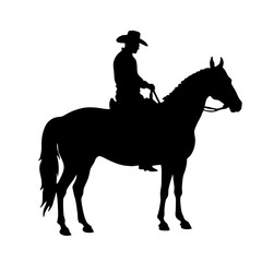 Silhouette vector illustration of a galloping horse