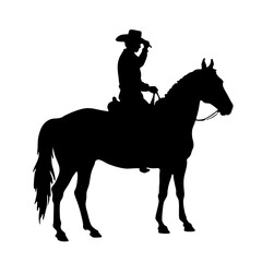 Silhouette vector illustration of a galloping horse