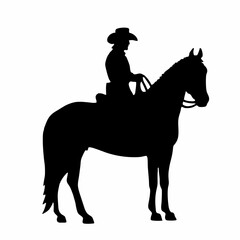 Silhouette vector illustration of a galloping horse