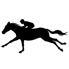 Obraz premium Silhouette of a horse and rider galloping