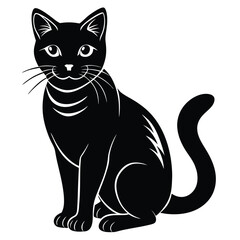 Elegant Black Cat Silhouette