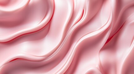 Obraz premium Silken Pink Waves: A Study in Texture and Light, Capturing the Fluid Grace of Fabric-like Forms with Subtle Gradients and Soft, Luminous Highlights.