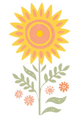 PNG Sunflower art pattern plant.