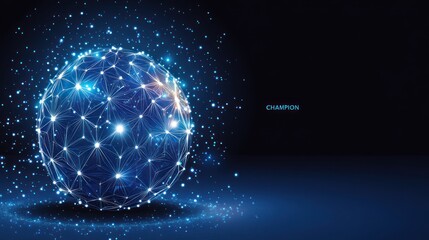 Obraz premium A digital sphere made with glowing lines and radiating lights