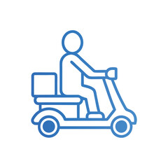 Minimalist Person Riding Electric Scooter Logo vector design.