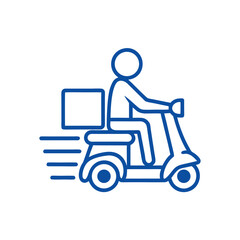 Minimalist Person Riding Electric Scooter Logo vector design.