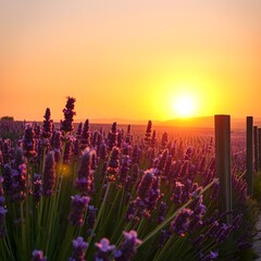lavender field at sunset