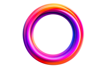 Vibrant ring with gradient, colorful, and abstract form , cut out transparent