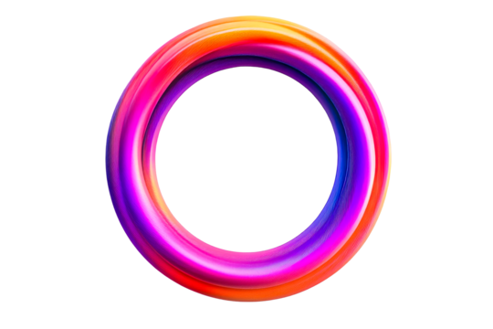 Vibrant ring with gradient, colorful, and abstract form , cut out transparent - Powered by Adobe