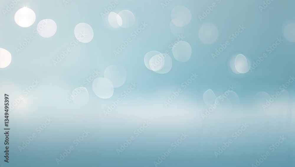 Poster bokeh effect in soft blue tones creates a serene and calming background suitable for various uses an