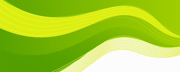 Abstract wave green and white banner background
