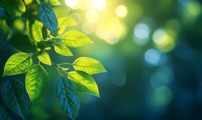 Soft blurred spring gradient blending mint green and sky blue with sunbeam bokeh effects, abstract nature background for mental health awareness campaigns and wellness app interfaces.