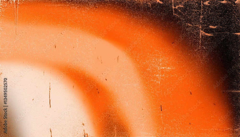Poster textured orange gradient with grunge effect, abstract background with spray paint pattern, perfect f