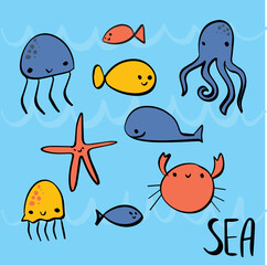sea doodle children set 