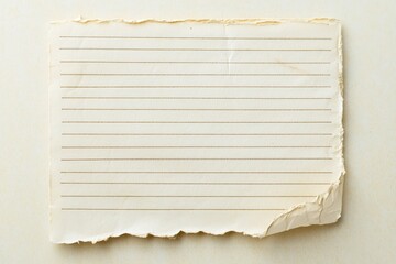 Fototapeta premium Old Piece Of Lined Paper With Torn Edges And Wrinkles