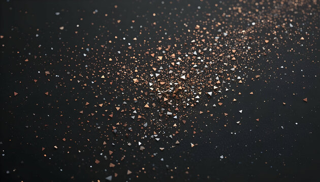 Rose gold and silver glitter on black background luxury texture festive sparkling backdrop for holidays celebrations and events