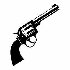 Simple Revolver Gun silhouette Icon Vector Design. © fazlay907