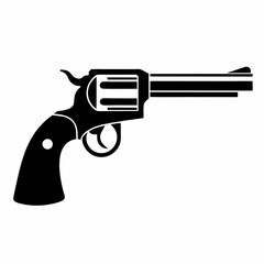 Simple Revolver Gun silhouette Icon Vector Design.