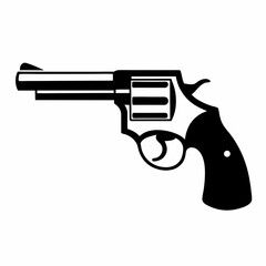Simple Revolver Gun silhouette Icon Vector Design.