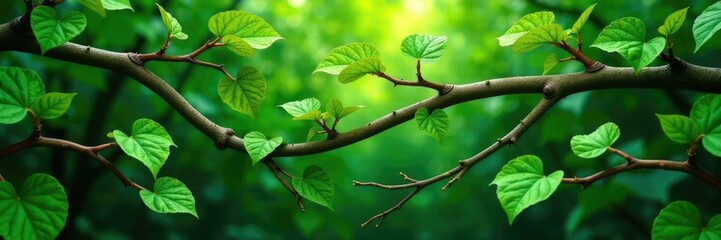 Obraz premium Vines and stems branching out in every direction from a central point, green, plant, organic