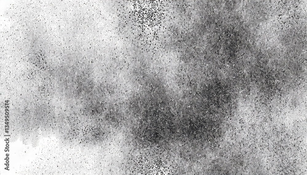 Aufkleber distressed halftone grunge texture with noise pattern, abstract black and white overlay for vintage 