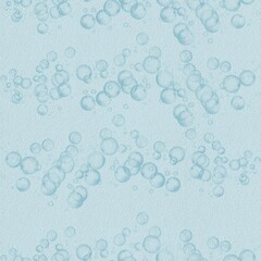 A watercolor textured background featuring light blue bubbles of various sizes, creating a soft and calming atmosphere. Ideal for backgrounds or designs related to water, cleanliness, or relaxation.