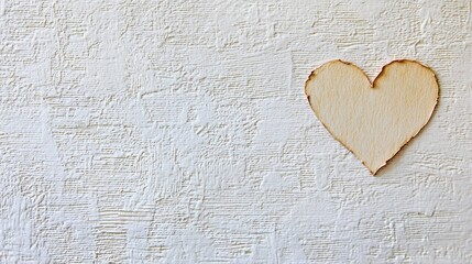 Obraz premium Layered paper heart design on textured white background for love card