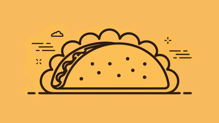 Taco Illustration vector design, Taco Logo and icon design, Set of Taco vector design