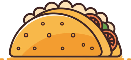 Taco Illustration vector design, Taco Logo and icon design, Set of Taco vector design