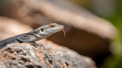 Close-Up of a Basilisk Lizard Perched on a Rock