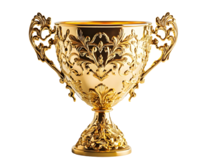 Ornate golden trophy with intricate design