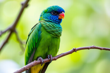 Fototapeta premium Vibrant Quetzal Plumage Displayed on a Tree Branch, Showcasing Its Bright Colors and Exotic Beauty in a Natural Forest Setting
