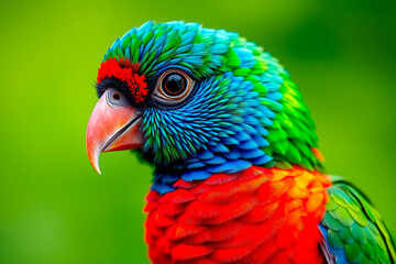 Vibrant Quetzal Plumage Displayed on a Tree Branch, Showcasing Its Bright Colors and Exotic Beauty in a Natural Forest Setting