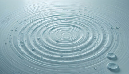 Fototapeta premium Tranquil Water Ripples Expanding Serenity Calming Background Texture Spa Wellness Purity Droplet Concentric Circles Meditation 3D Render