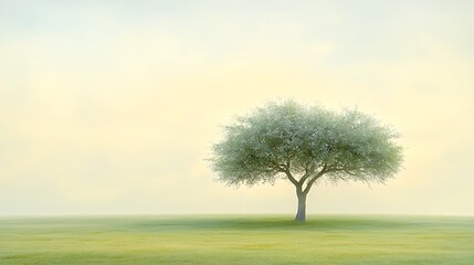 Obraz premium Lone Tree in Morning Mist.