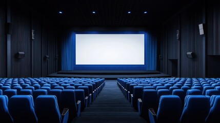 Fototapeta premium Empty Modern Cinema Auditorium: Awaiting the Show