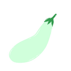 Simple eggplant doodle illustration inspired by cooking ingredients with green colors that can be use for social media, wallpaper, sticker, banner, t-shirt, etc.