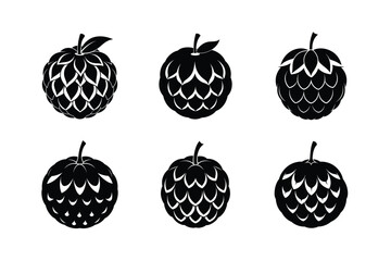 Sugar Apple – Annona squamosa silhouette vector illustration