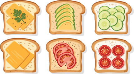 Bread Illustration vector design, Bread Logo and icon design, Set of Bread vector design