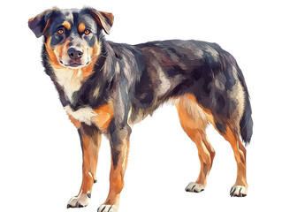 Fototapeta premium Loyal Companion: A majestic dog with a striking coat and alert expression stands proudly, exuding an air of loyalty and companionship.