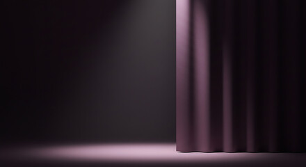 Empty Stage with Spotlight in Dark Room &ndash; Dramatic Lighting Concept