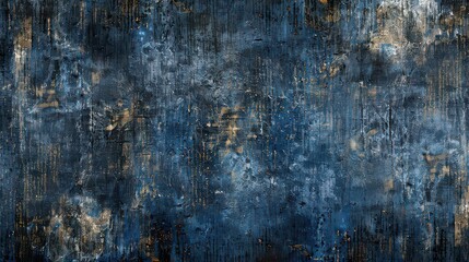 Obraz premium A modern urban rug with distressed denim-like textures and faded, rough edges.