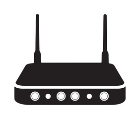 Fototapeta premium Wireless Router On White Background. Minimalist WiFi Router Icon – Perfect for Tech Designs.