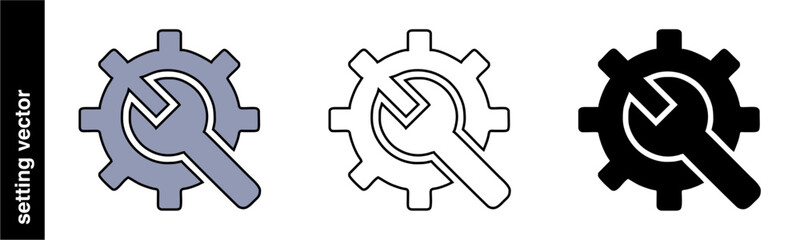 settings icons set isolated on transparent background