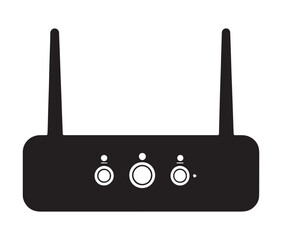 Obraz premium Wireless Router On White Background. Minimalist WiFi Router Icon – Perfect for Tech Designs.